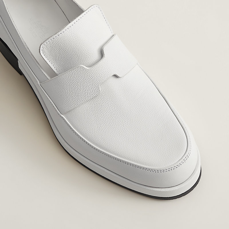 Hermes hot sale white loafers